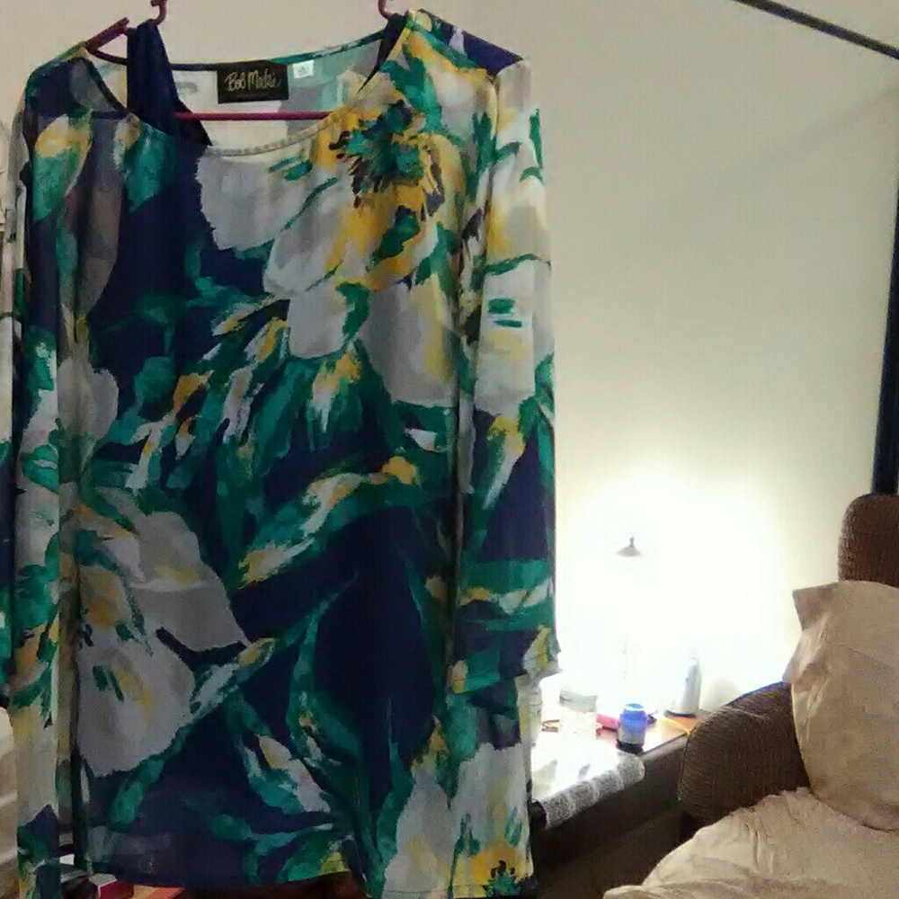Bob Mackie blouse with tank underneath